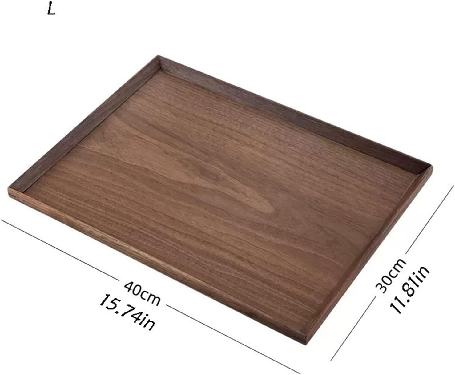 Bandeja De Desayuno, Bandeja De Madera para El Hogar, Bandeja De Nogal para Juego De Té, Bandeja De Almacenamiento De Escritorio, Bandeja De Servicio para Cafeterías Y Restaurantes., One Color, L