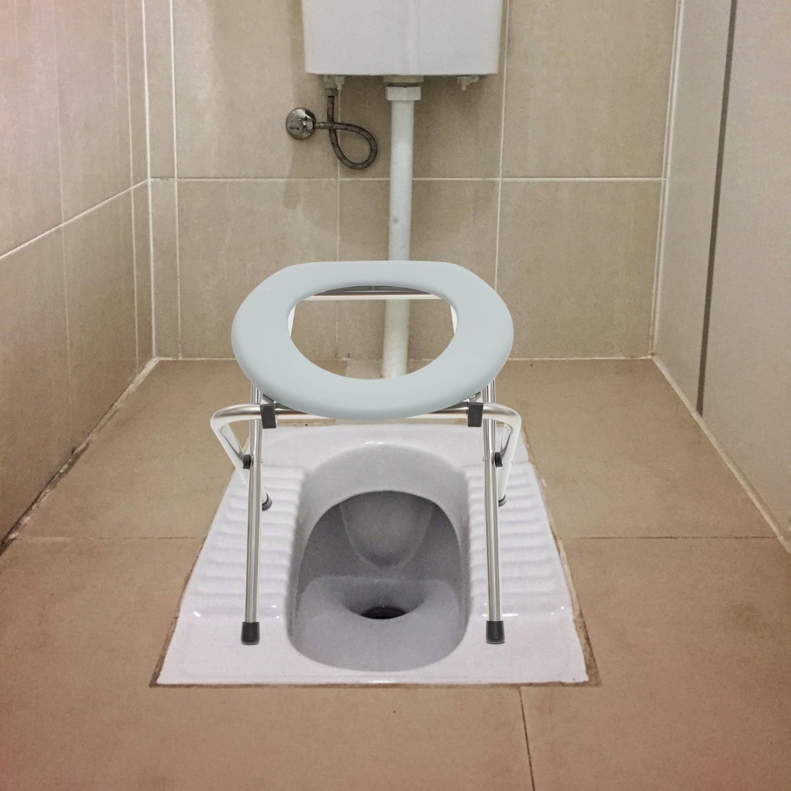 PartyKindom Faltbarer Toilettenstuhl Tragbarer Klappbarer Toilettenhocker Für Ältere Schwangere Leicht Zu Reinigen Und Einfach Zu Transportieren