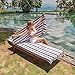 Arkwright Cabo Chaise Lounge Cover - Pack of 2 - Striped Soft Cotton Cabana Towel with Pocket Holder for Beach Pool Outdoor Chair, 30 x 85 in., Charcoal/Silver