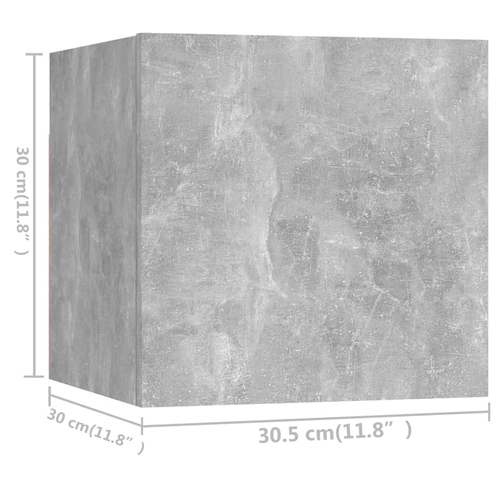 Set di Mobili Porta TV in Legno Multistrato Grigio Cemento con 6 pezzi, Supporto Parete e Mensole, Scaffale con Cassetti e Ripiani, Base e Consolle per Soggiorno