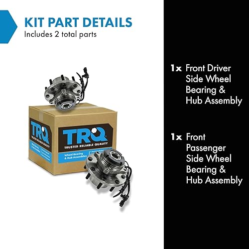 Vista 1201 de TRQ Juego de 2 rodamientos y bujes de rueda trasera izquierda y derecha compatible con Ford Expedition 2007-2010 Lincoln Navigator 2007-2010