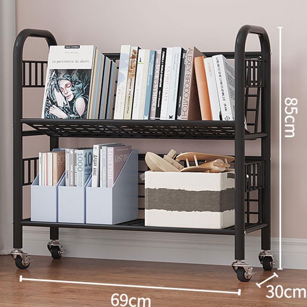 Multifunktionales Haushaltsbücher mit 360 ° Lenkrädern - Rolling Utility Cark Book Rack Speicher für vielseitige Organisation ausrutschen