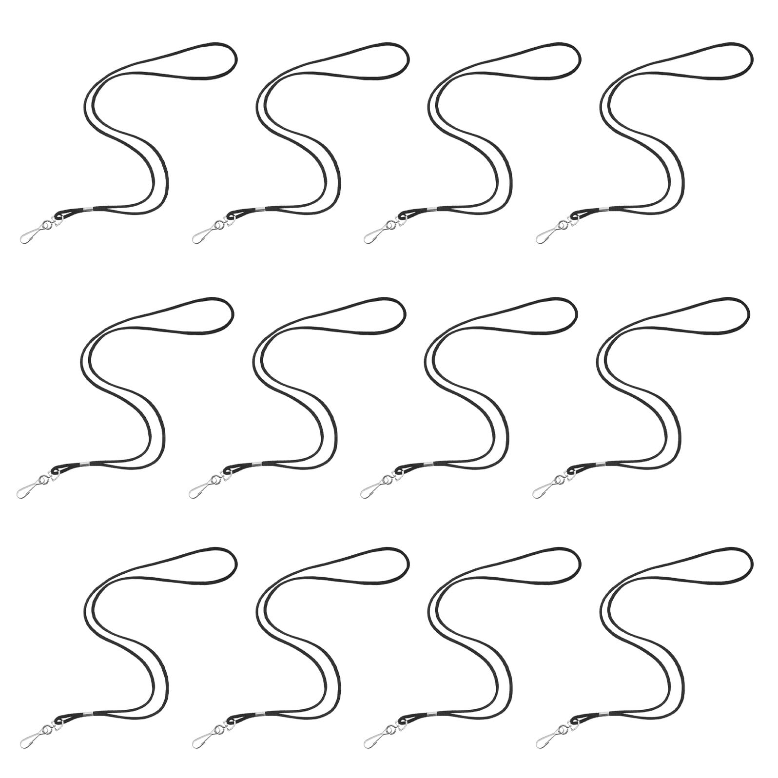 100 pezzi Cordini Porta Badge Neri Lanyard con Gancio per Ufficio Scuola e Lavoro Leggero e Confortevole per Uso Quotidiano