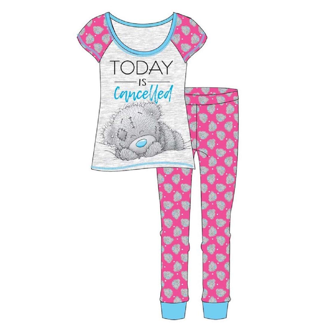 Tatty Teddy Unisex Pink/White Just Character Fantastic Womens 100% Official Me To You' Pyjamas Size 20/22