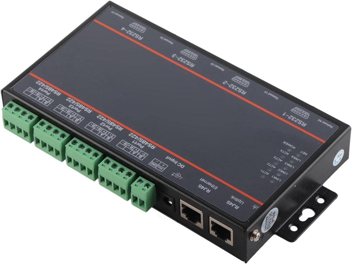 HF-5142B 4-Port RS232/485/422 to Ethernet Serial Server Wide Voltage 5-36V Industrial Control Network Data Transmission Access Control System Monitoring