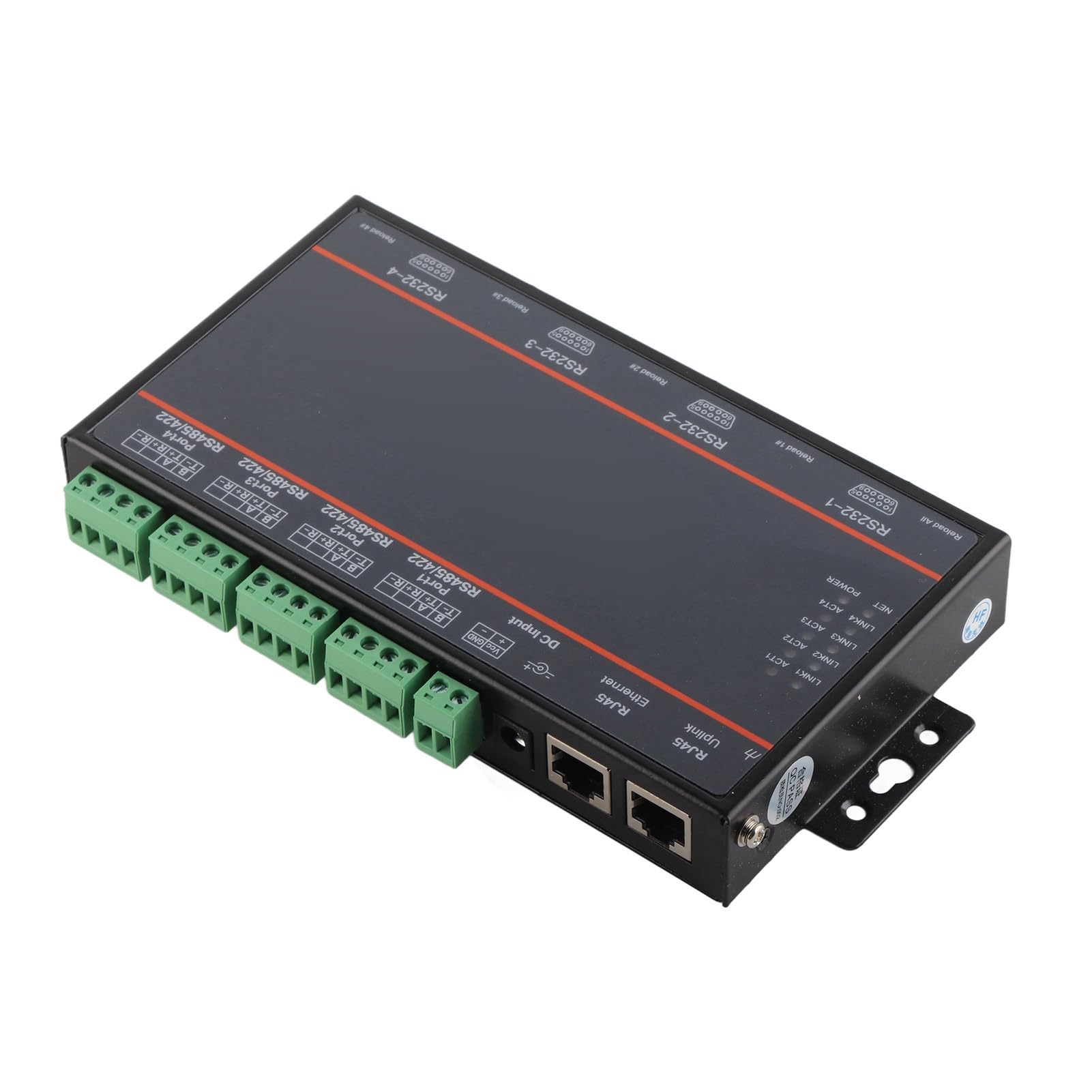 HF 5142B Serieller Server, 4-Port-RS232/485/422-zu-Ethernet-Konverter, Gerät in Industriequalität mit breiter Spannung von 5 bis 36 V, 4-kV-Schutz für Zugangskontrolle und