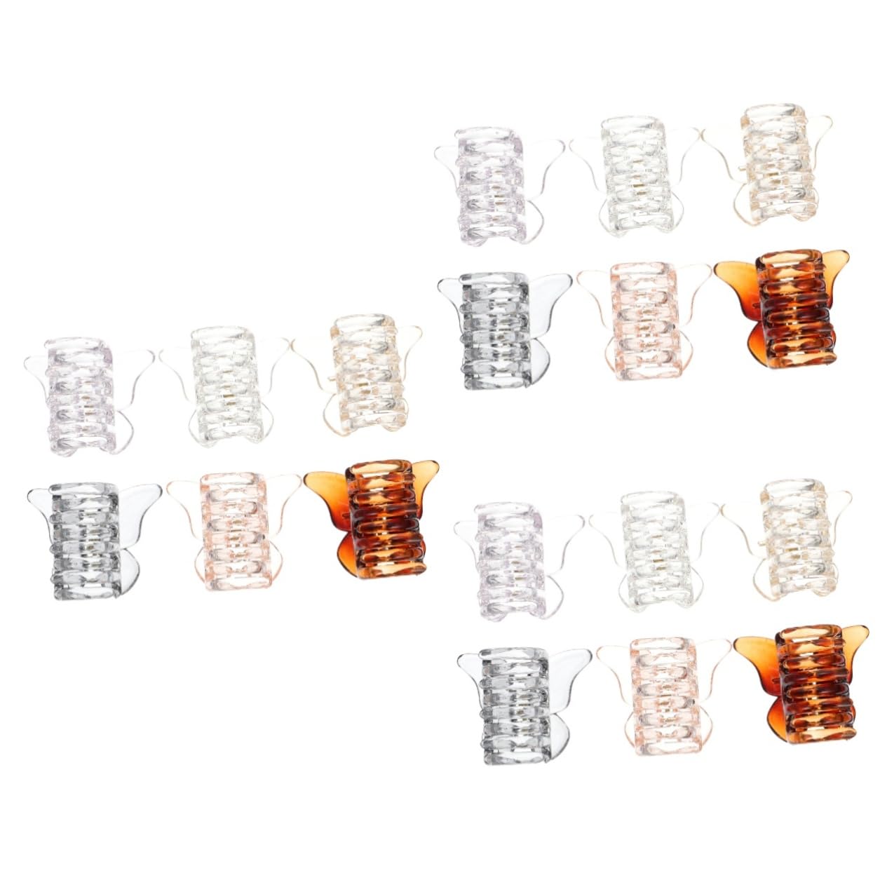 18piezas Clip Cabello Forma De De De Para Mujer Azul Champán Transparente Beige Para Peinados y Ocasiones Cotidianas