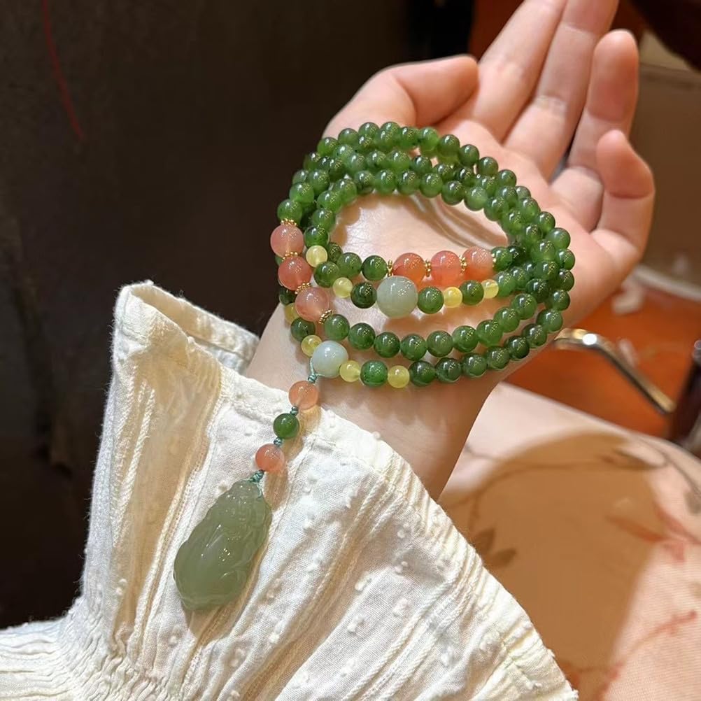 Pulseras con Cuentas de Cristal para Mujer, Pulsera de Jade Verde Natural, Pulseras elásticas con Cuentas de Chakras, Piedras Preciosas curativas, Joyas de Piedra, meditación,Jasper