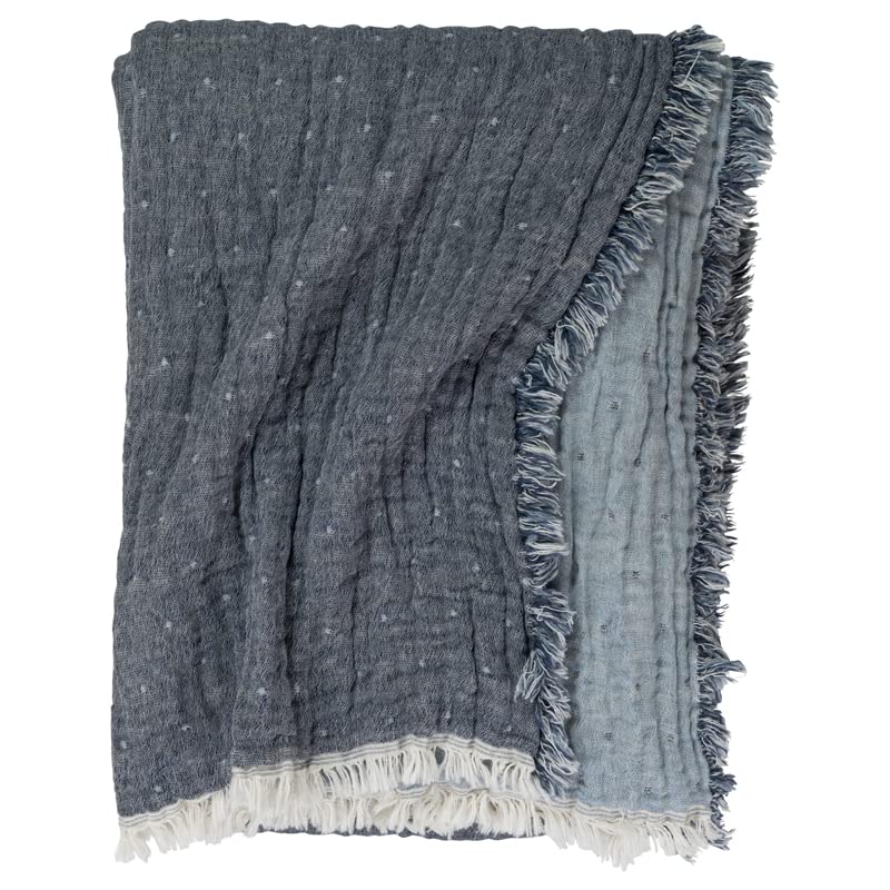 Johanna Howard Cozi Throw - Navy/Light Blue
