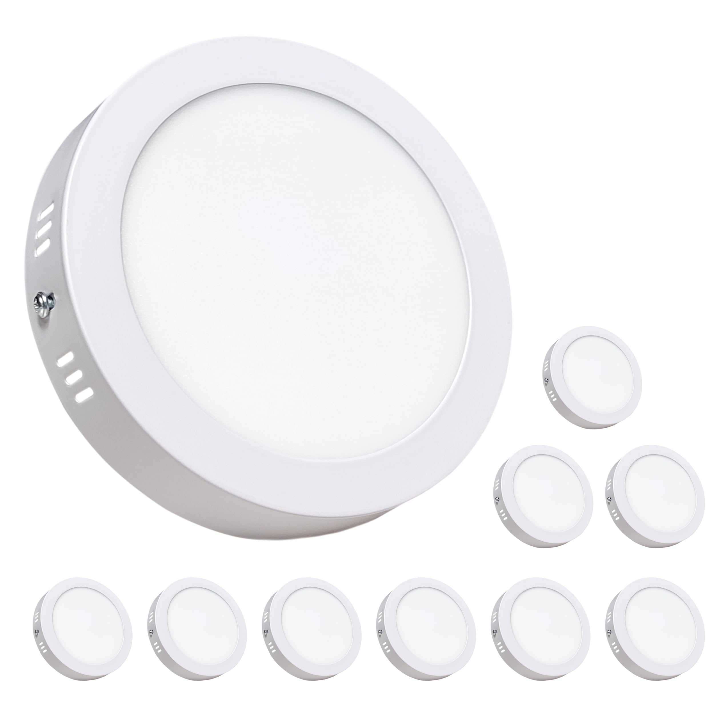 LED ATOMANT 10x Plafon LED Superficie 170mm 12W CCT 3000-6500K 1100lm | Con Selector de color CCT, Driver incluido