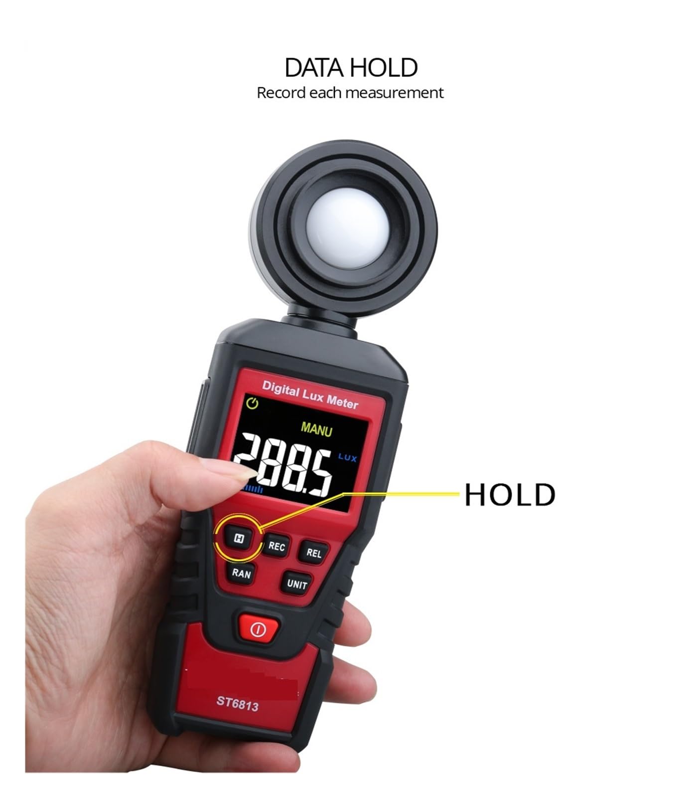 Medidor de Luz, Fotómetro digital, luxómetro, comprobador de luz, espectrómetro fotográfico, detector de luminosidad portátil, luxómetro de 1 a 200 000, pantalla LCD.