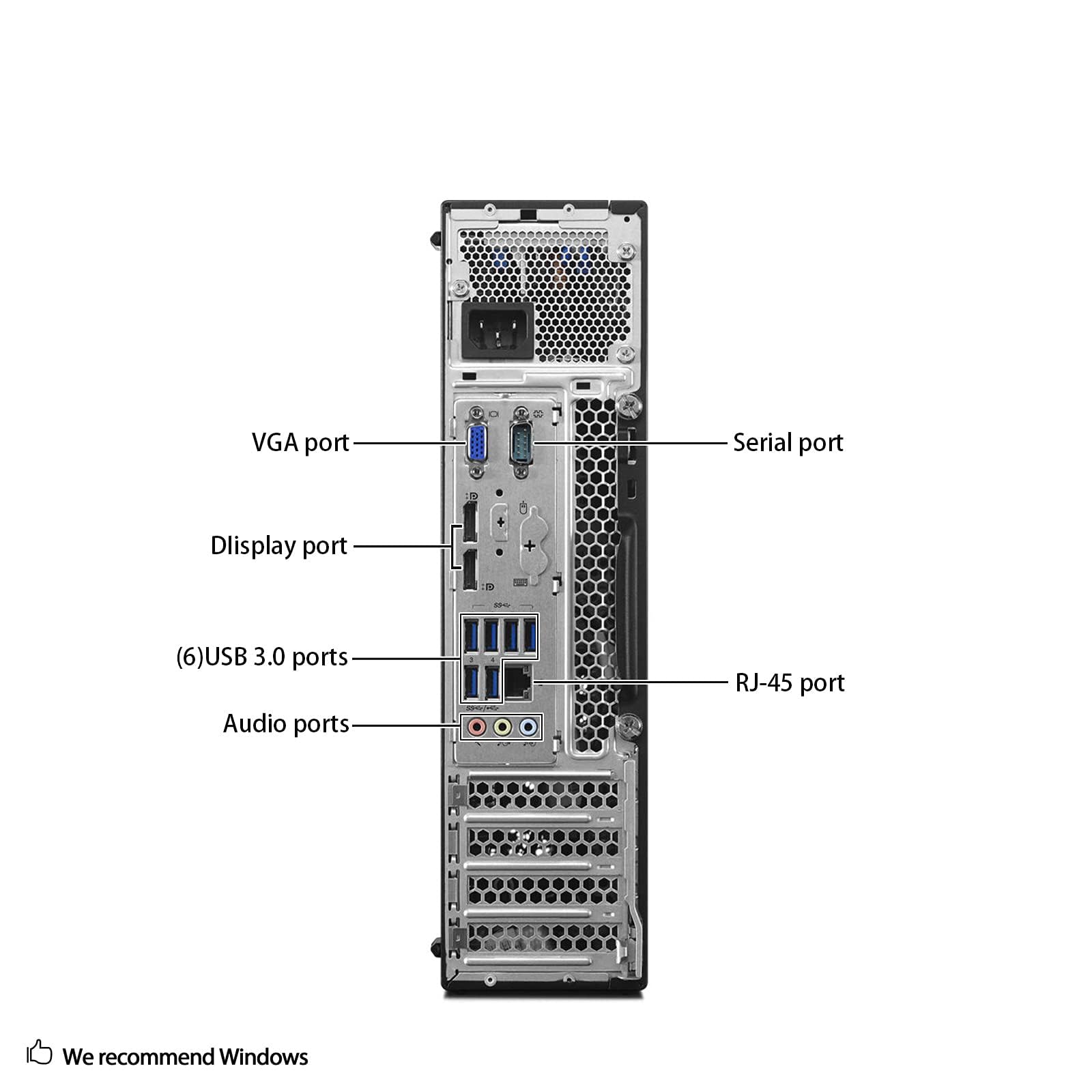 Lenovo ThinkCentre M900 SFF Ordinateur de bureau Intel Core i5-6500, 8 Go de RAM, SSD 256 Go, WiFi, Bluetooth, clavier américain, Windows 11 Pro (reconditionné)