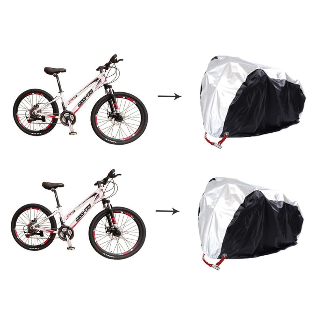 Wasserdichte Fahrradabdeckung Xl UV schutz Winddicht mit Befestigungsschlaufen Outdoor Fahrrad Schutzplane für Transport und Lagerung