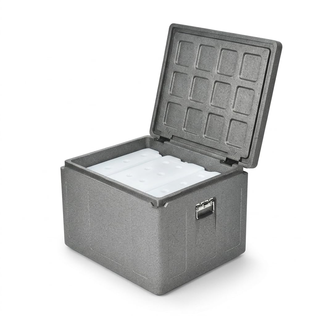 perfk Contenedor Isotérmico con Cuerpo Robusto Caja Térmica de Transporte Fabricada en Gran Volumen Cómodas Adecuado para Envío de Alimentos y de Cadena Fría.