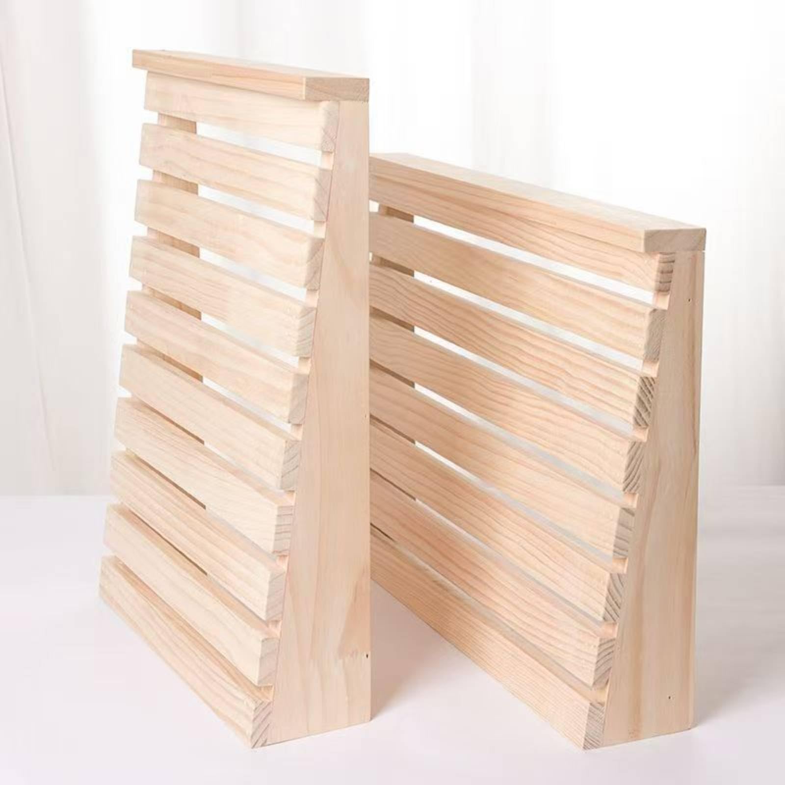 Vassoio in Legno con Doghe Resistente Espositore Rustico Alzatina per Pasticceria, 55x35x9cm