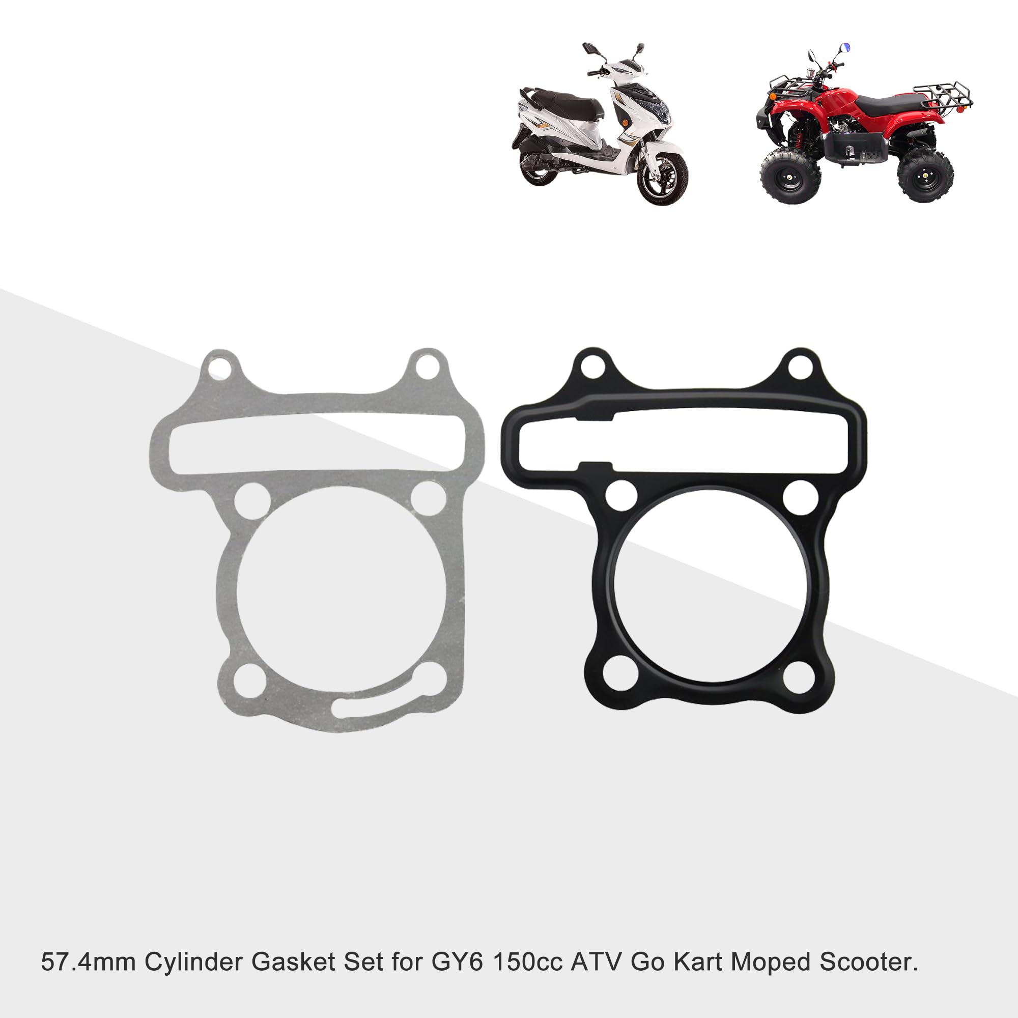 Culasse Alésage 47mm GOOFIT Pour Gy6 80cc - ATV Go-kart Quad Scooter