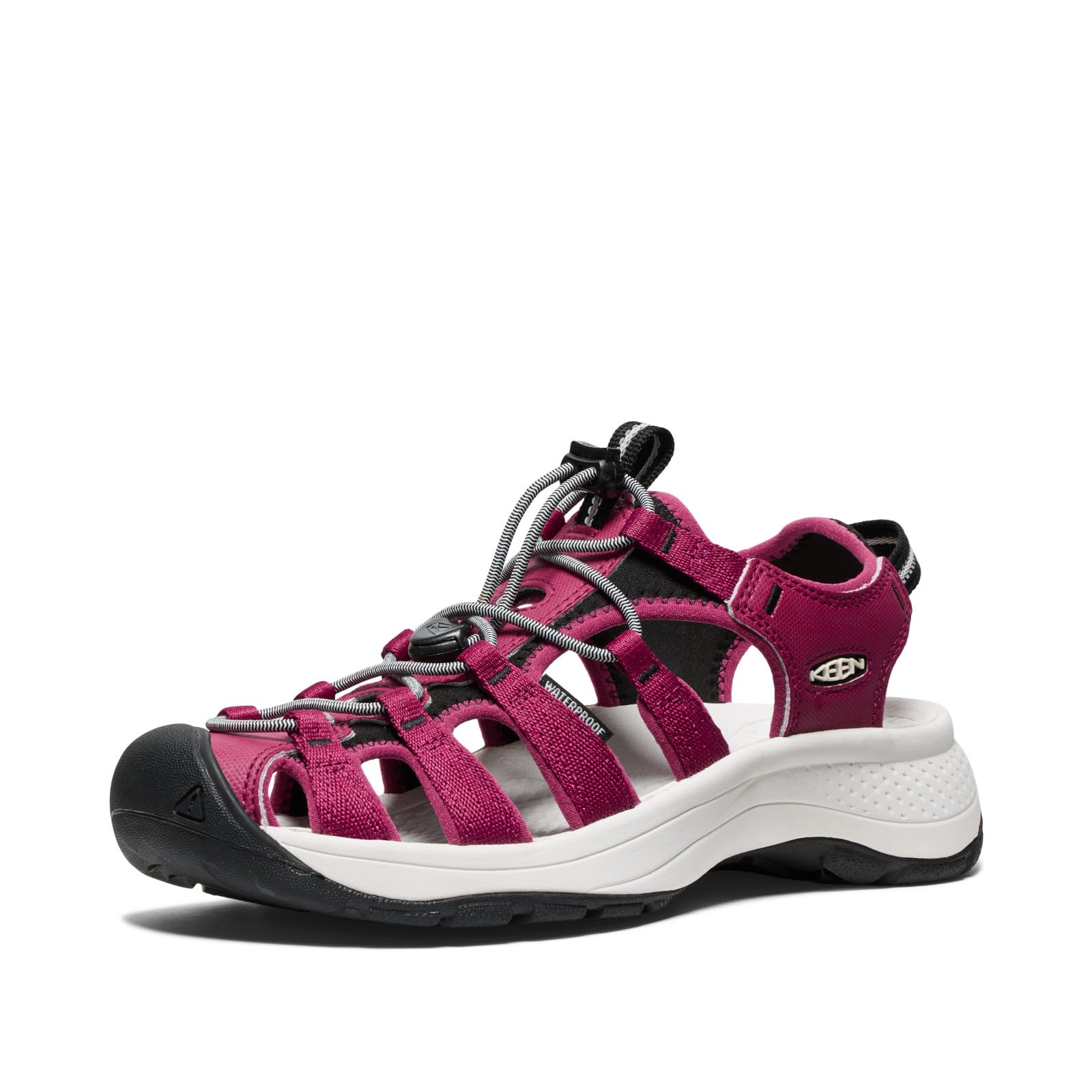 KEEN Women's Astoria West Closed Toe Sandals, Beaujolais/Star White, 7.5