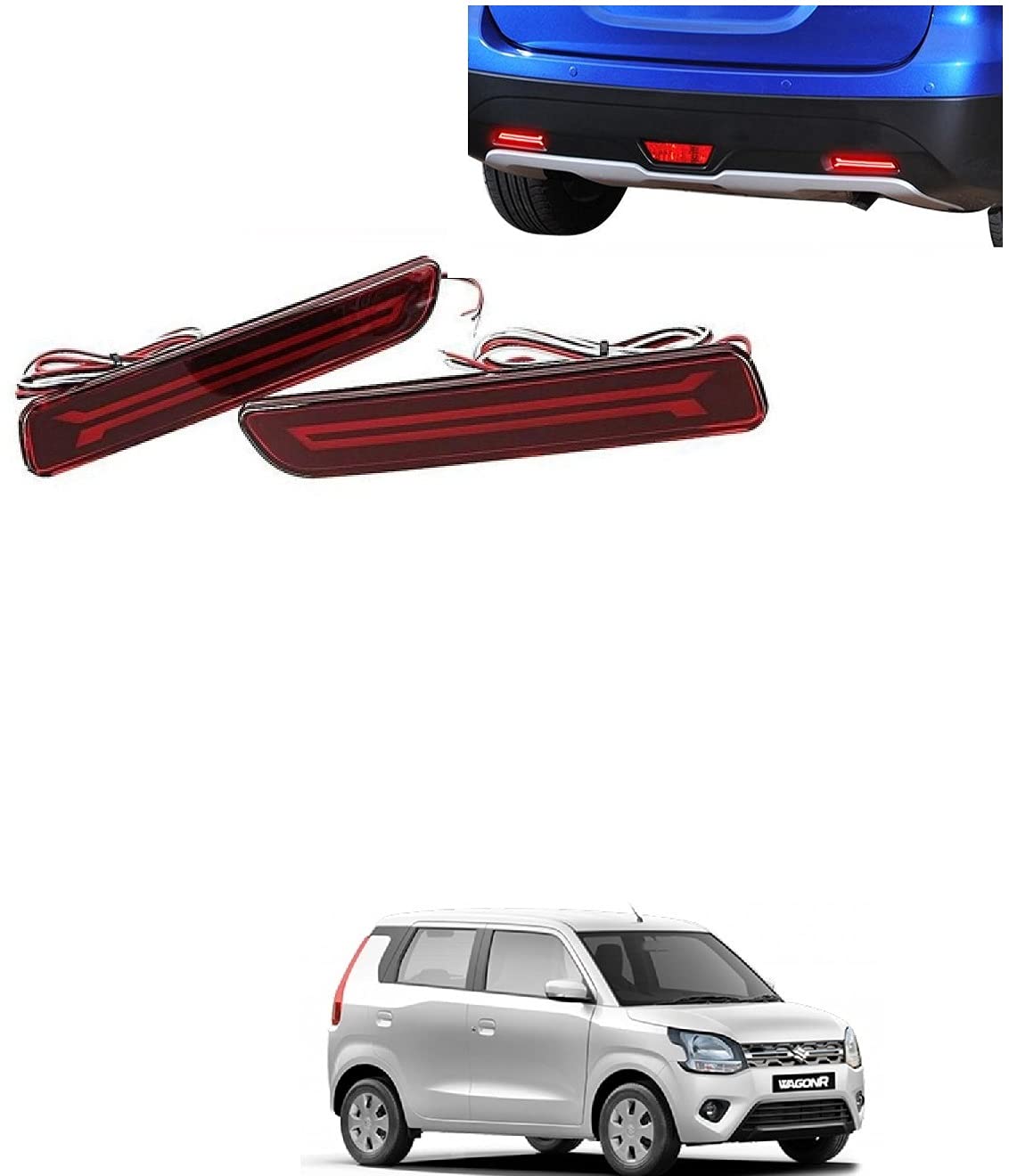 AUTOADDICT Car Bumper Reflector LED Brake Light DRL for Maruti Suzuki New Wagonr(2019-Present)-image-43