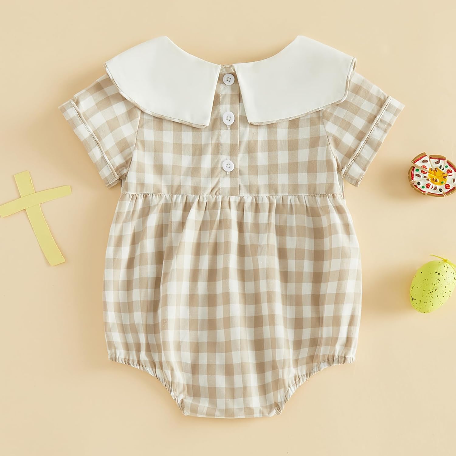 My First Easter Baby Boy Girl Outfit Bunny Smocked Bubble Romper Easter Onesie Infant Newborn Clothes - Image 6