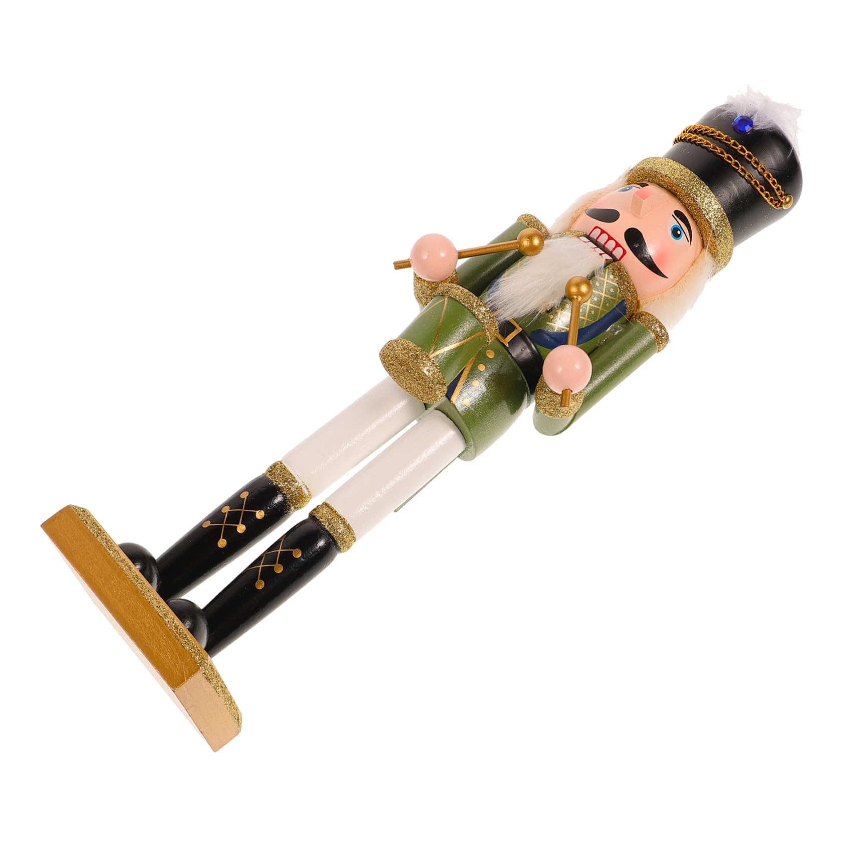 Grüne Nussknacker-Figur aus Holz, Weihnachtsdekoration, klassisches Sammlerstück, Tischdekoration für Urlaub, Zuhause
