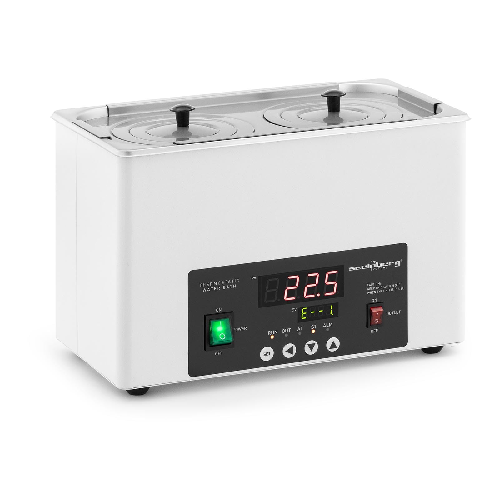 Steinberg Systems SBS-TWB-2002 Thermostatisches Wasserbad digital 6,1 l 5-100 °C 300 x 150 x 150 mm LED-Anzeige NTC-Sensor und Timerfunktion beheiztes Labor-Wasserbad