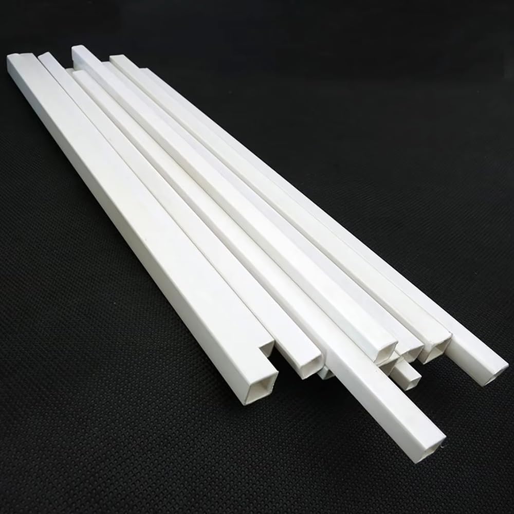Zestaw 80 sztuk rurek kwadratowych ABS o długości 25 cm i 50 cm – plastikowe rury DIY do modelarstwa i złączy wodnych(25cmx5x5mm)
