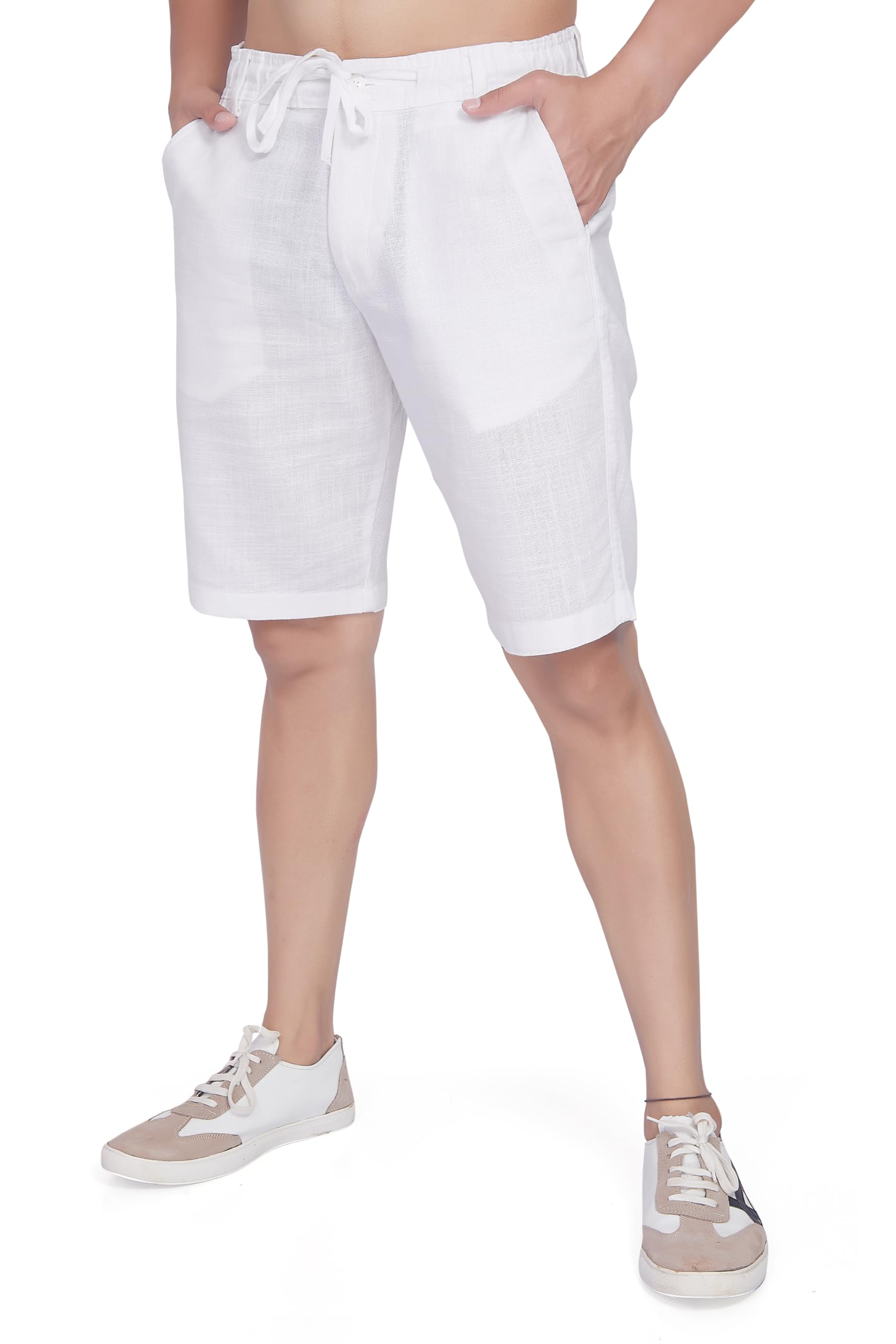 DIVISIVE Men's Relaxed Fit Cotton Linen Blend Shorts-image-20
