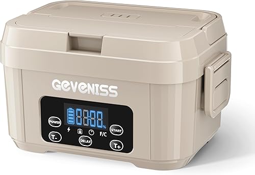 Fiambrera eléctrica inalámbrica para adultos  Fiambrera térmica con recipiente SS de 37.2 fl oz, calentador de alimentos alimentado por batería con