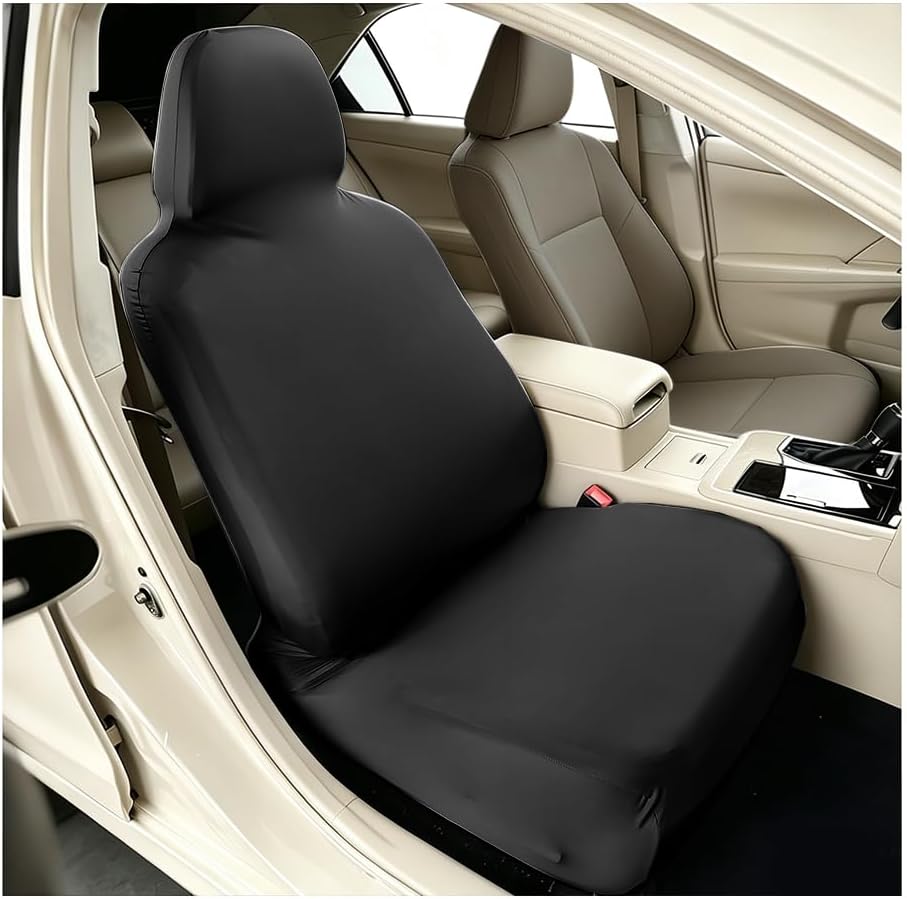 Car Seat Cover, Front Seat Protector, Elastic Universal Fit, Black