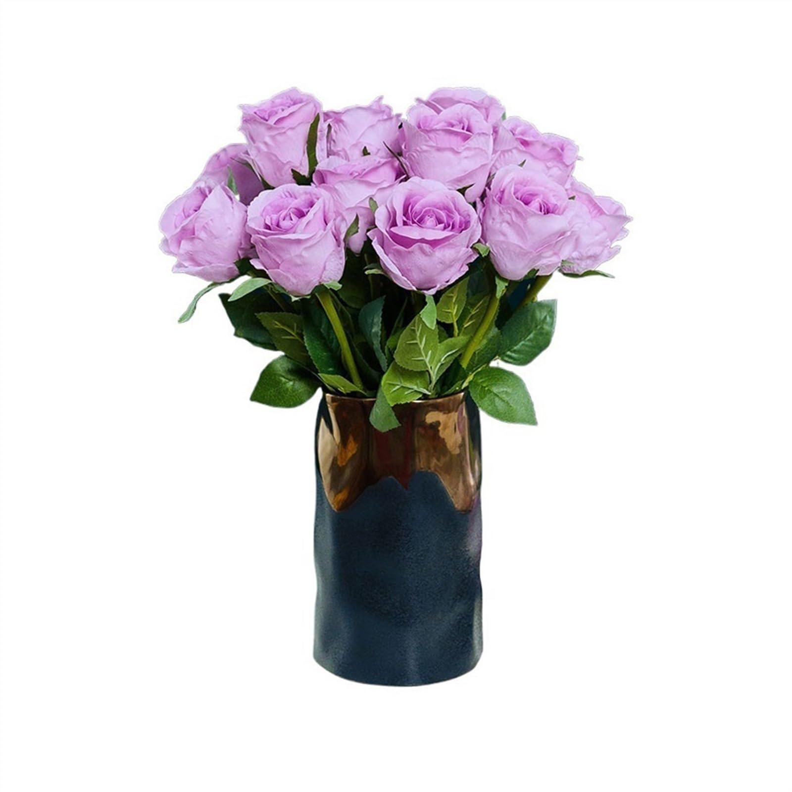 Gv8pA5fj7b Ready Arranged Flowers in Vase Fake Flower Bouquet Indoor Decorations Simulation Arrangement Living Room Floral Arrangements Table Centerpieces(Purple)