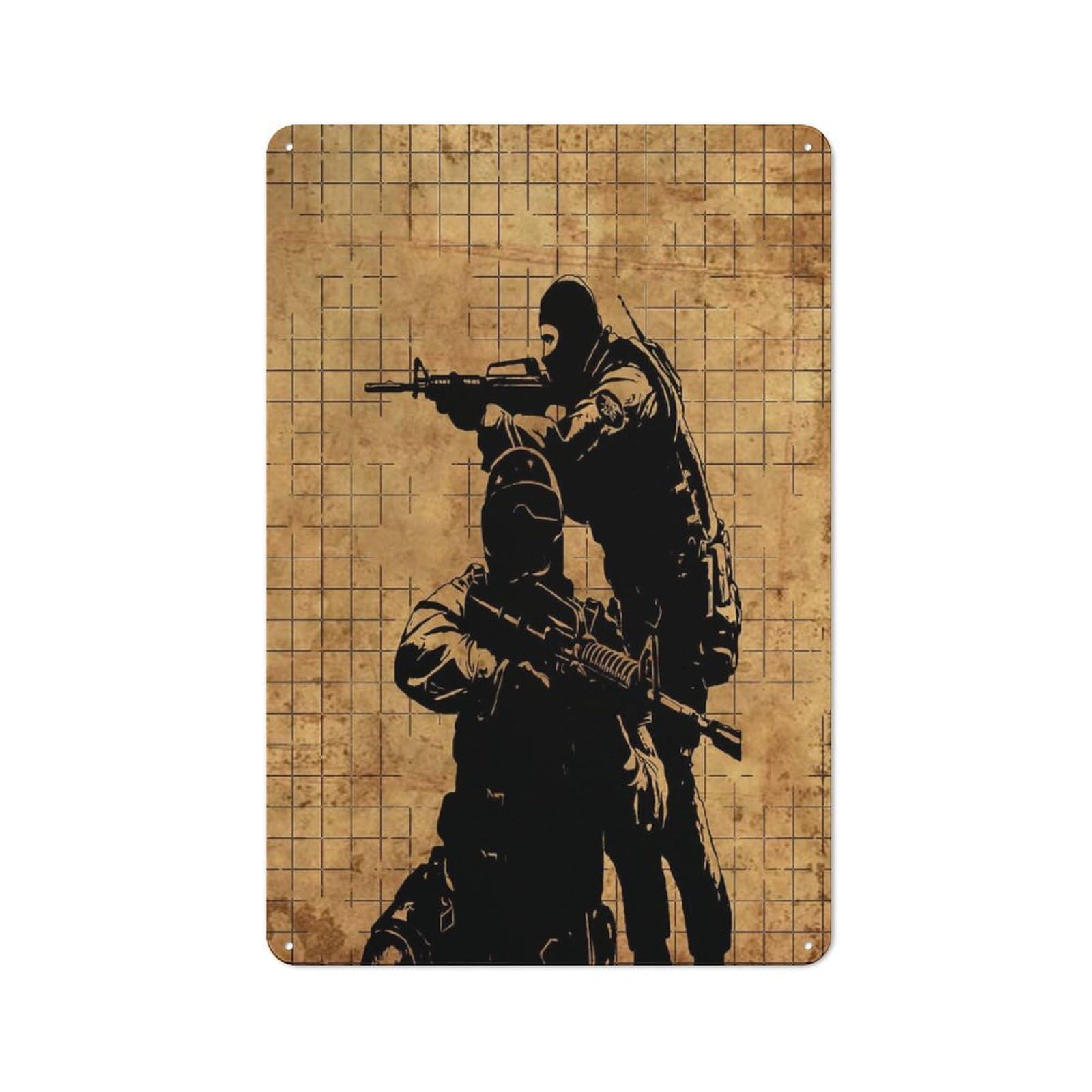 CSGO Metal Wall Sign 30x20cm, Clean Industrial Loft Wall Plaque for Workspace, Cafe, Hallway Or Garage