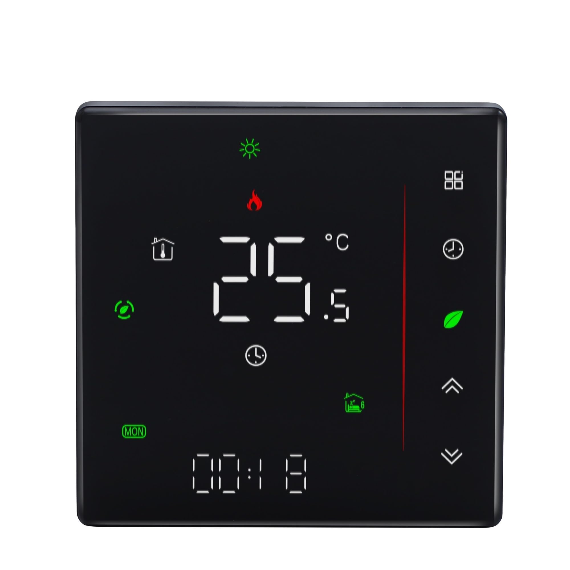 Termostato de calefacción WiFi, Caldera Gas Suelo Caliente, Controlador Temperatura Digital, Vida Inteligente Ahorra EnergíA Y Costes De CalefaccióN(Black,WZ-006-GA)