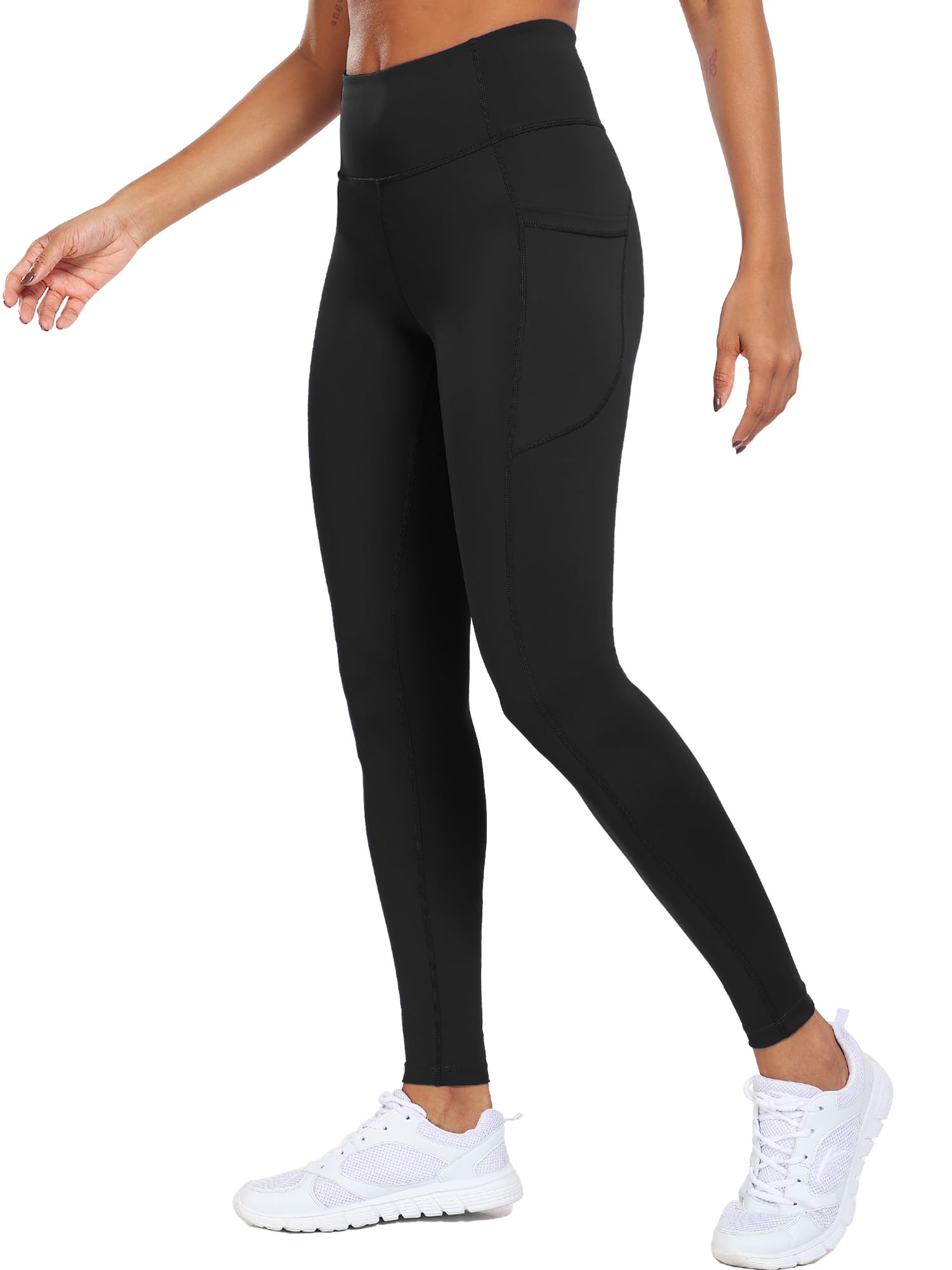 CADMUS Womens High Waist Ankle Yoga Leggings Workout Pants with Two Pockets