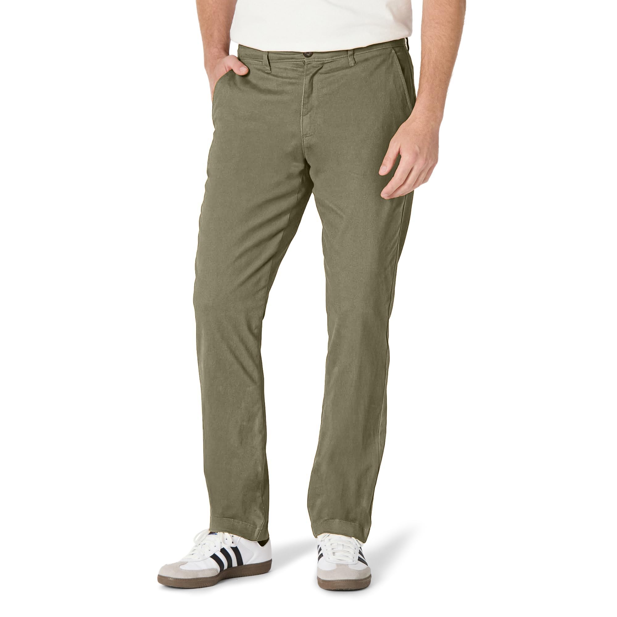 Amazon Essentials Men's Athletic Fit Casual Stretch Chino Work Trousers (Available in Big & Tall), Olive, 31W / 32L
