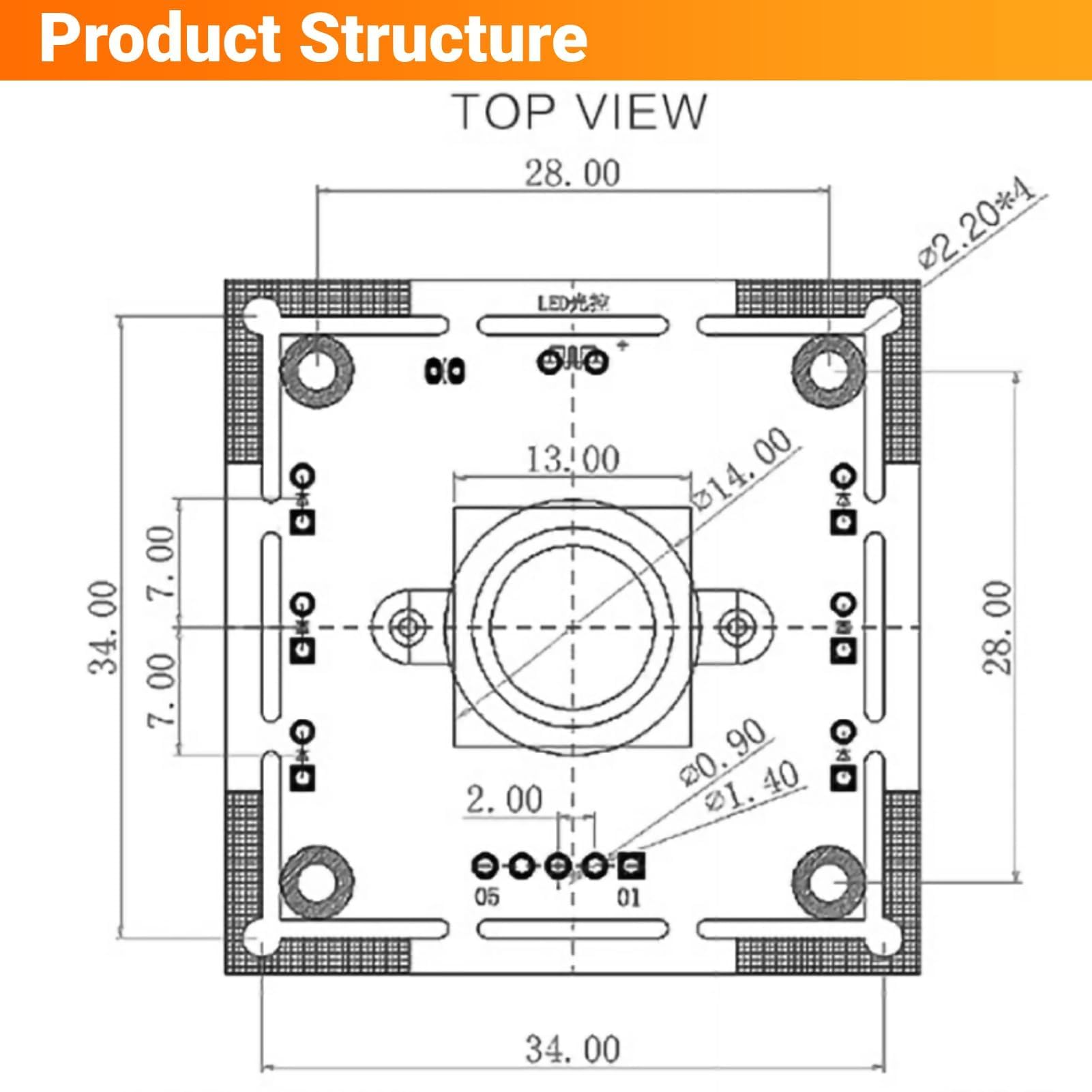 Module de Caméra intégré 1MP 1280x720 OV9732 pour Systèmes de Surveillance de sécurité