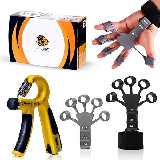 PRO365 Premium Hand Gripper Combo | Accurate Counter Meter| 2 Finger Grippers | For Forearm | Viens | Fingers | ABS Material | 1 Year Brand Warranty|