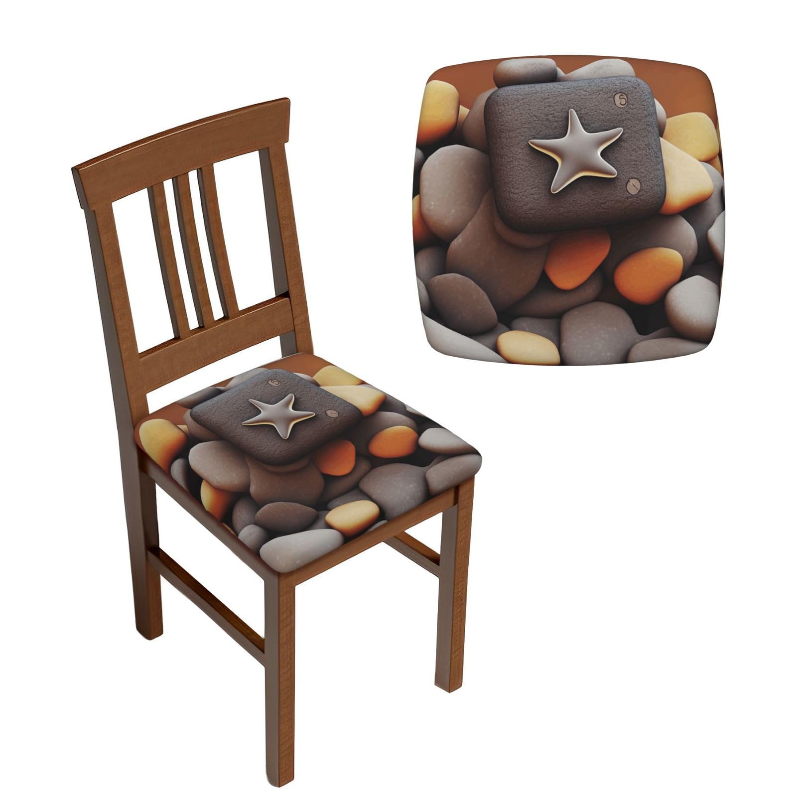 NONHAI 6PCS Dining Chair Seat Covers Set Pebble Stretch Removable Chairs Covers Washable Seat Cushion Slipcovers Protector for Dining Room Kitchen Chairs