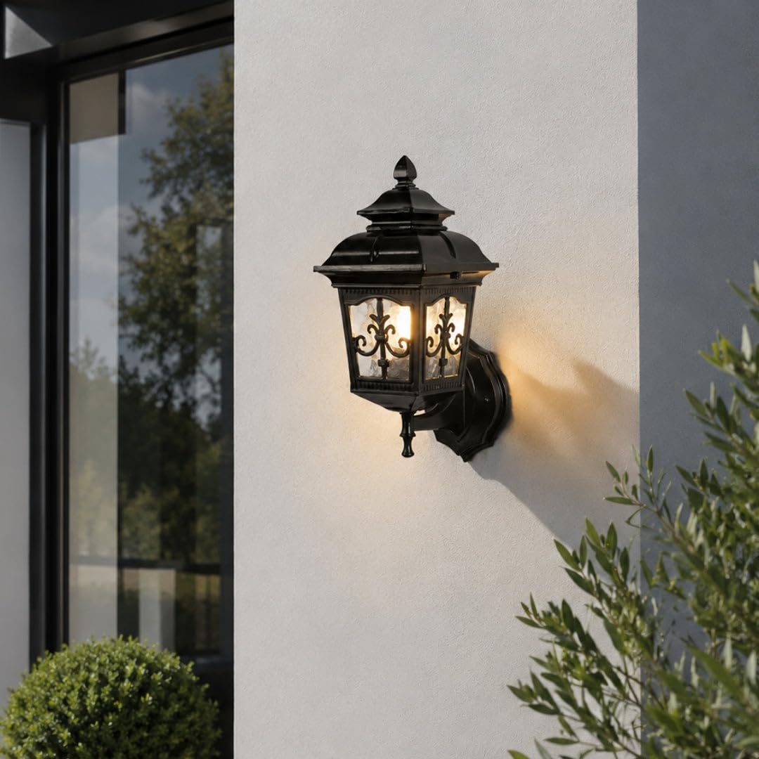 Whispering Homes Olivier Outdoor Wall Light Up - Black-image-21