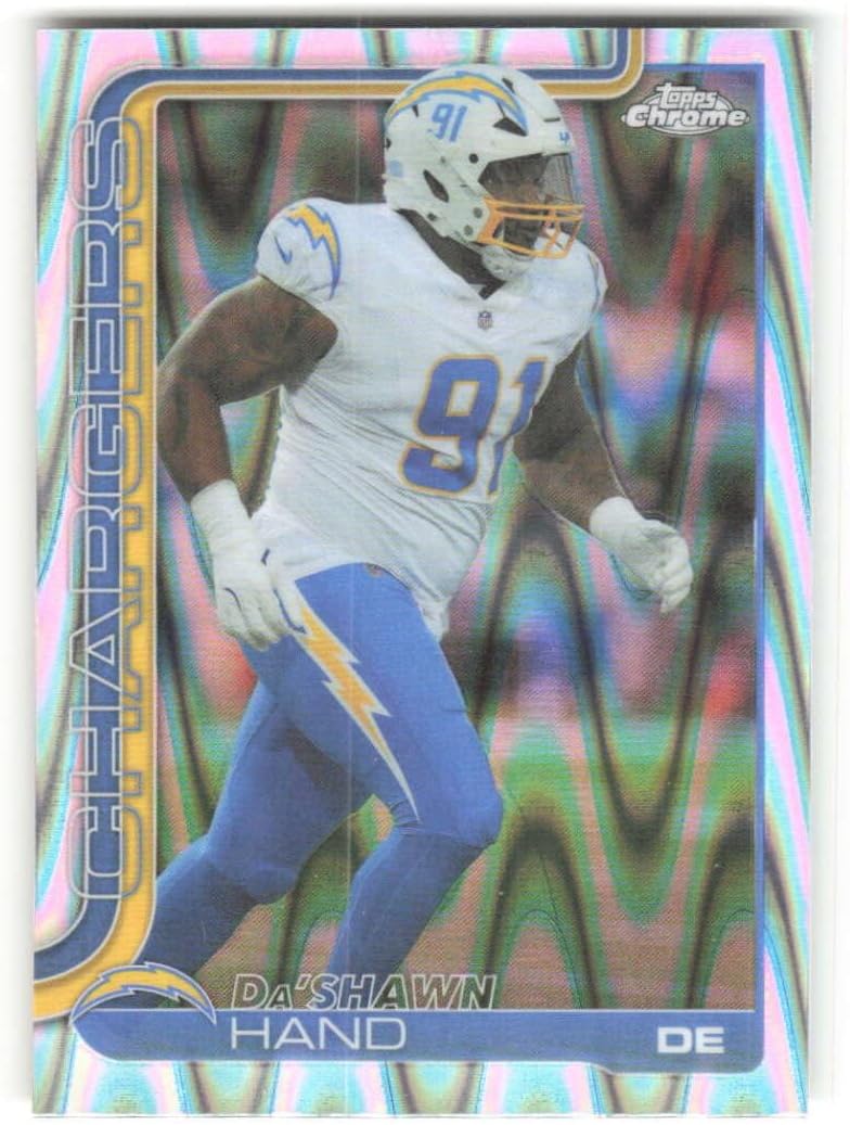 2025 Topps Chrome RayWave Refractor #164 Da'Shawn Hand Los Angeles Chargers NFL Football Trading Card