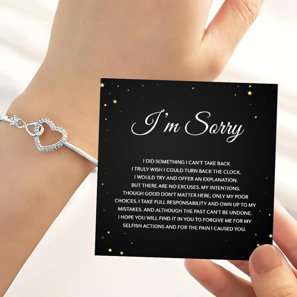 Men’s Apology Message Bracelet – Valentine’s Day Gift for Him – Romantic Bracelet with Card & Gift Box