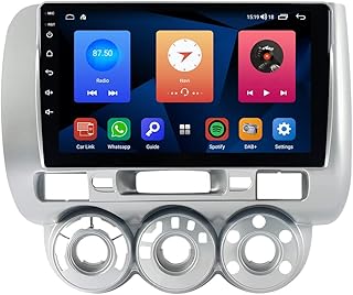 9 inch Car Stereo Radio GPS Navigation Unit for Honda Fit Jazz 2001-2008 Manual AC,4 Core 2G+32G Android System with Wireless Carplay,Android Auto,SWC,1280x720 HD Touchscreen Multimedia Player