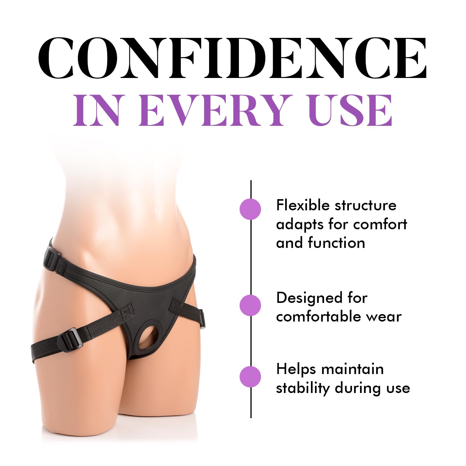 Strap U Double Charmer - Dildo doppio in silicone di alta qualità, per penetrazione con imbracatura regolabile, per donne, uomini e coppie, in silicone, regolabile, punto G, anale, prostata, vagina
