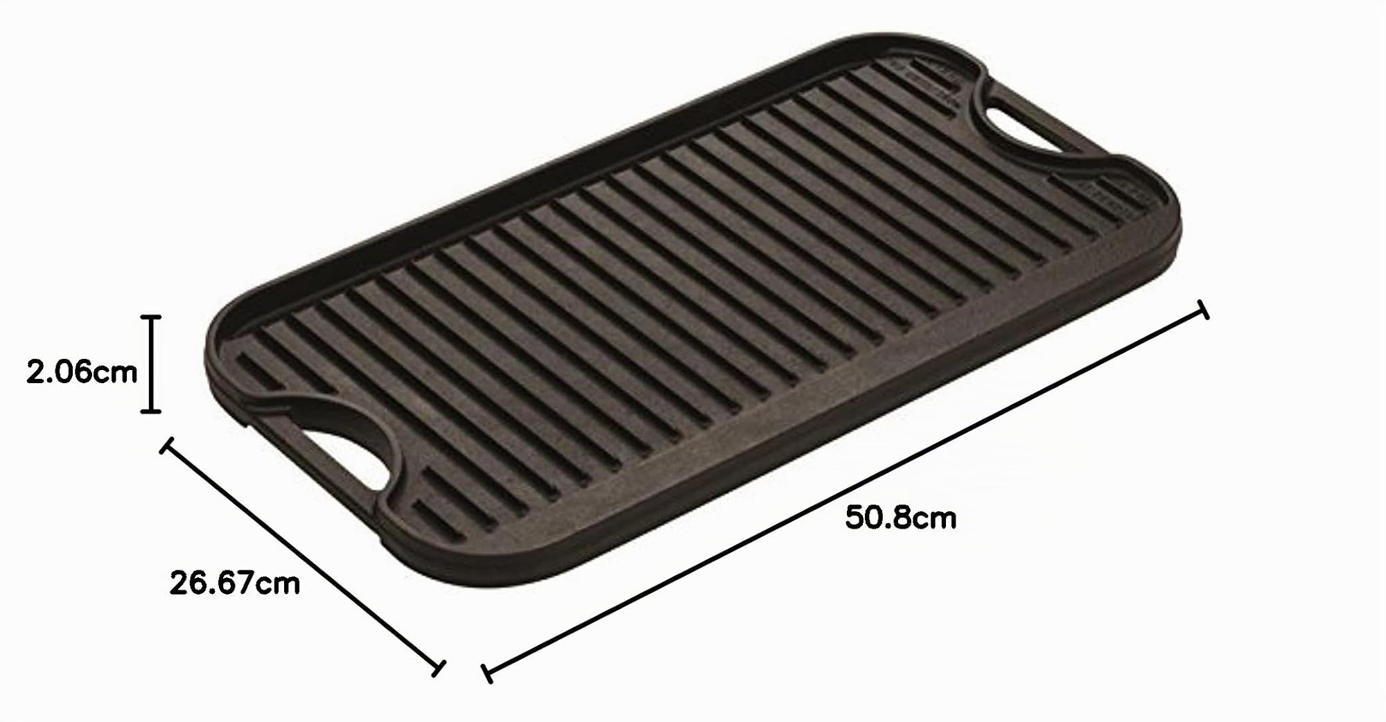 Plancha rectangular reversible 51x27cm