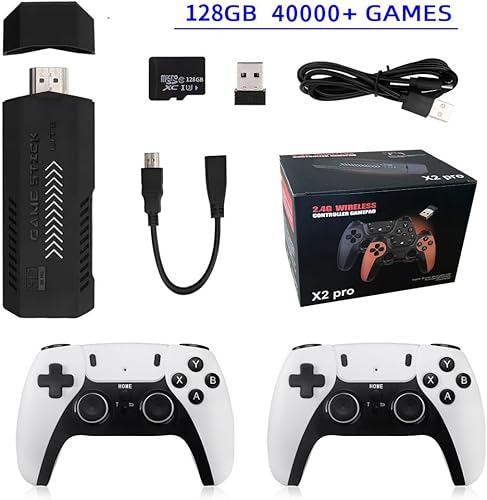 Miniatura 3 de X2 Pro Retro Game Stick 4K, 2.4G controladores inalámbricos dobles precargados, consola de juegos precargada, más de 40000 juegos clásicos, juegos