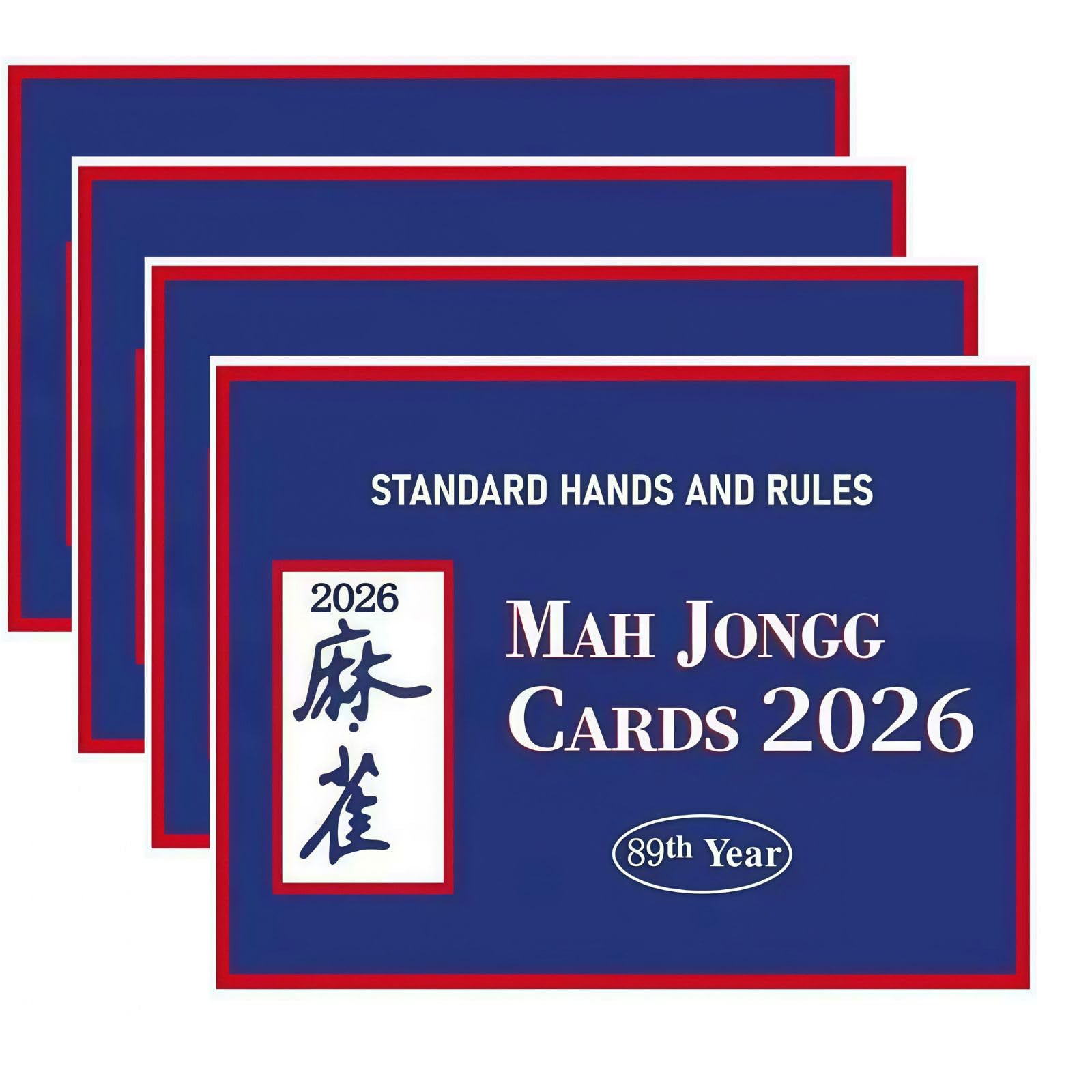 RE RELIURE Mah Jong Cards 2026 Official Revision - Large Print, 4-Pack