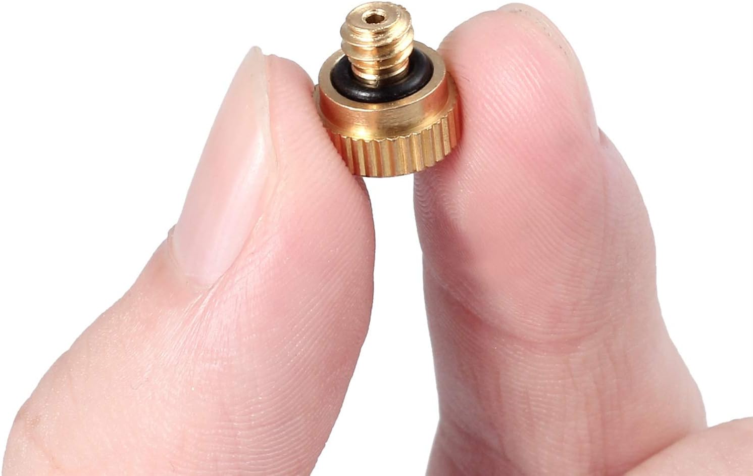 200pcs Brass Misting Nozzles for Outdoor Cooling System Low Pressure Mister Nozzle Atomizing Misting Sprayer Fog Nozzles for Garden, Humidification, Dust Control, Landscaping Thread UNC 10/24