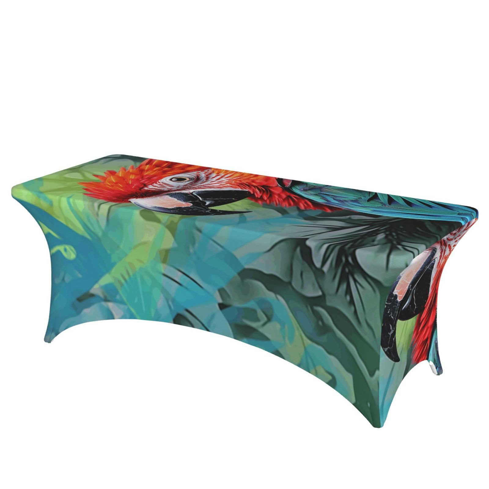 Nappe élasthanne 1,8 m de haute densité motif perroquet de banquet