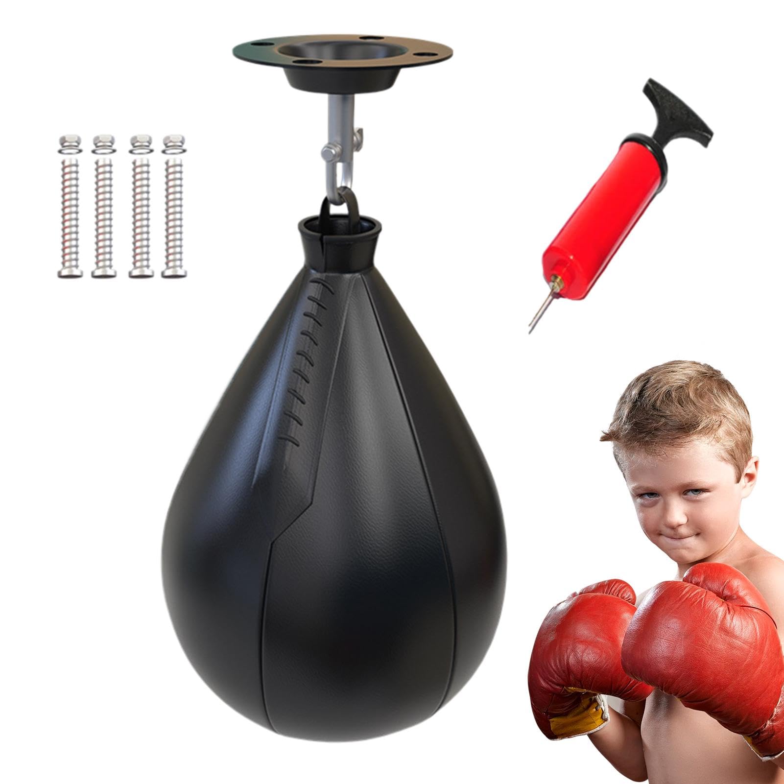 Ensemble de boxe pour l'entraînement à domicile avec ballon de boxe réutilisable et compact - 8