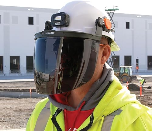 Miniatura 6 de Klein Tools 60473 Escudo para casco de seguridad y casco duro estilo gorra, clasificación de impacto, antivaho, cara completa, diseño de perfil bajo