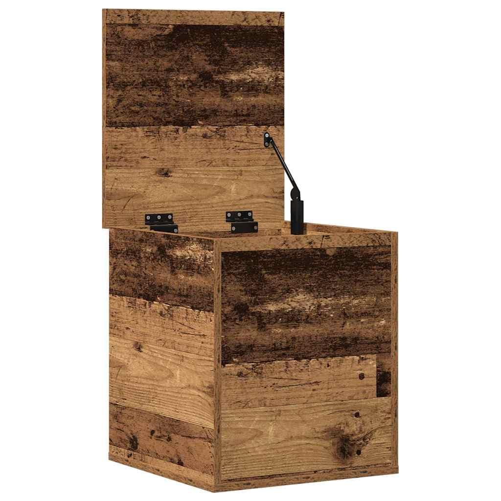 Pudełko do przechowywania, stare drewno, 40 x 42 x 46 cm, z materiału drewnopochodnego, skrzynia do przechowywania, pudełko z pokrywką, organizer, miejsce do przechowywania do salonu